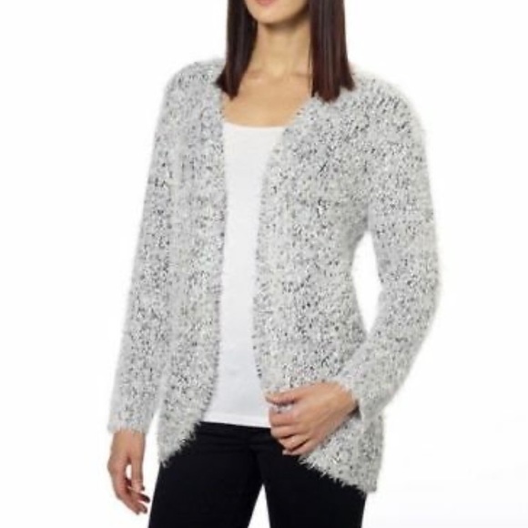 Nordstrom | Kensie White Eyelash Cardigan Sweater - Picture 1 of 8